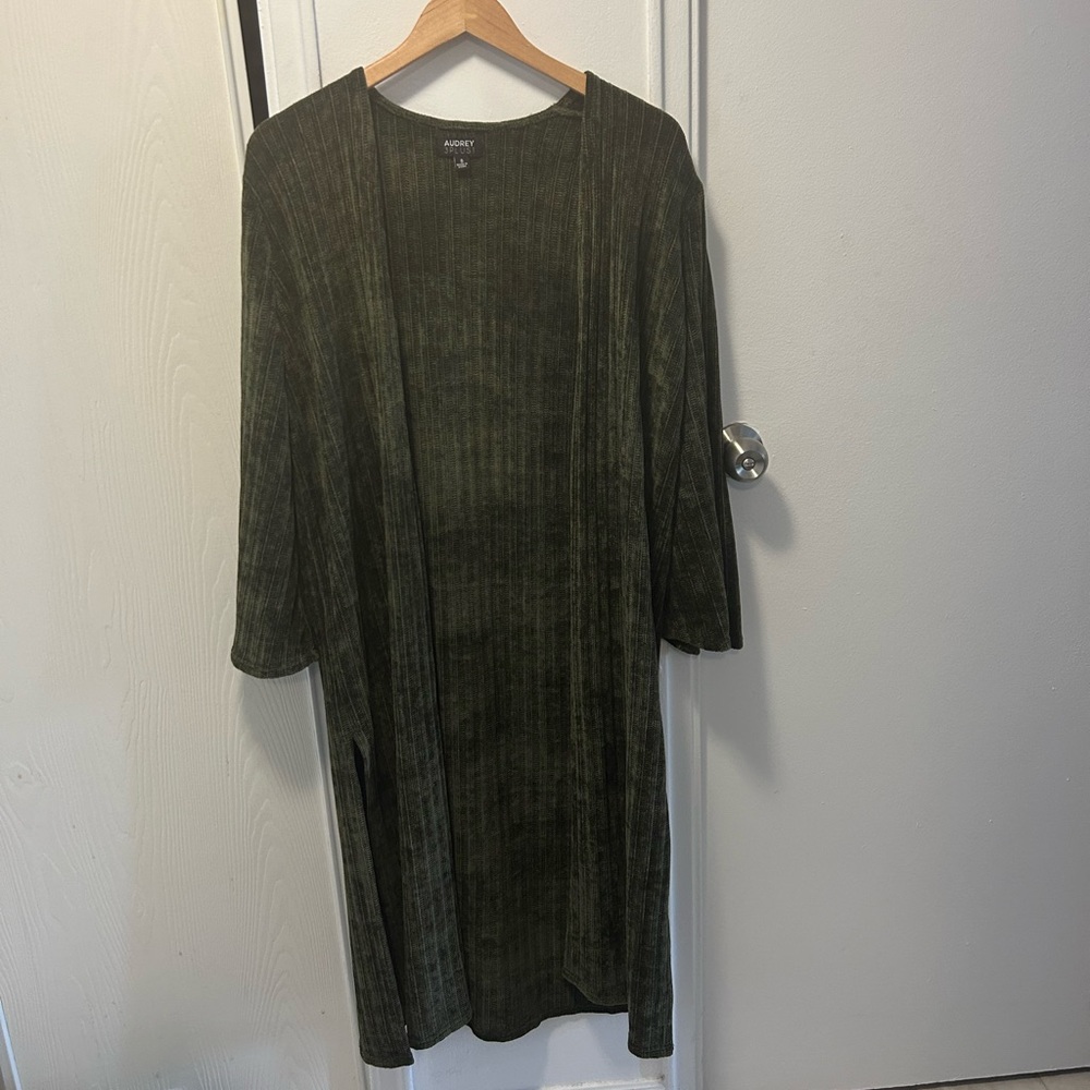 Green velvet duster worn once!